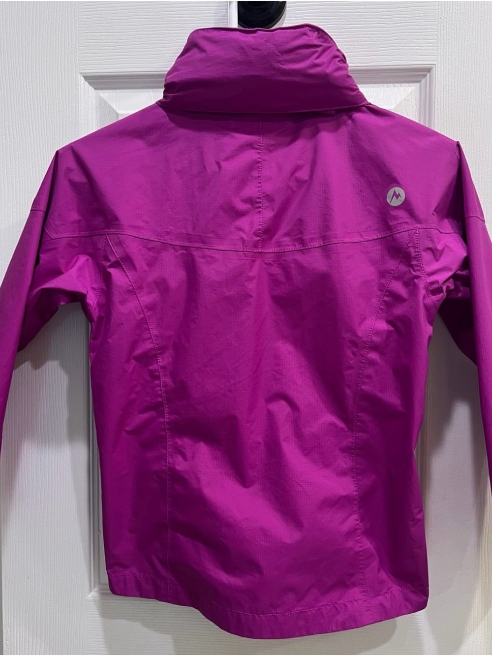 Marmot Kids Waterproof Hooded Rain Jacket - Magenta - Picture 5 of 12